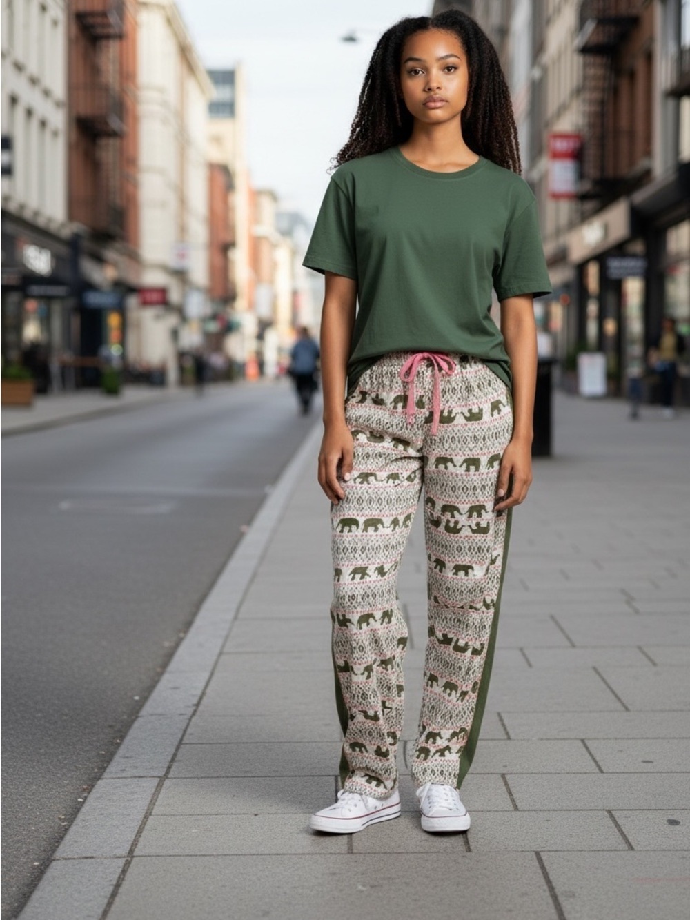 Ellen Tracy Floral Elephant Pajama Pants